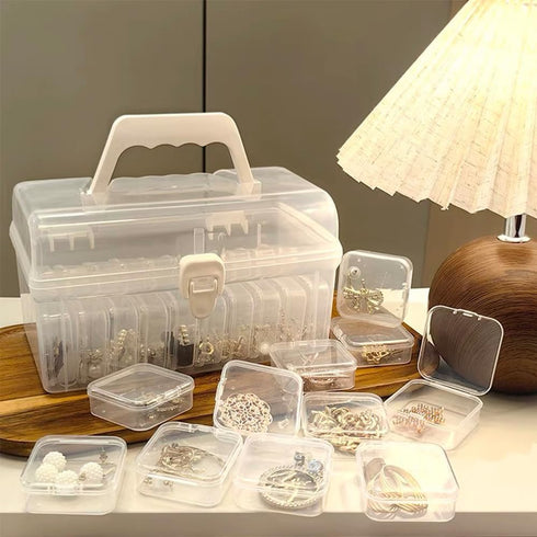 36PCS Clear Plastic Beads Transparent Storage Containers Box Jewelry Hardware Storage Organizer with Lids Square Art Supply Storage Organizer for ...