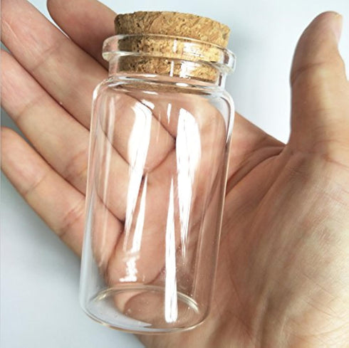 6pcs 50ml Small Glass Bottles Vials Jars Glass with Cork Stopper Storage Bottle 50ml 37x70mm(1.45x2.75inch)...