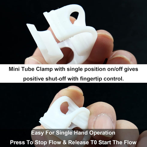 5Pcs Plastic Tubing Clamps Adjustable 1/8"-1/4" Plastic Hose Clamp, Laboratory Pinch Valve for Tubing 3-6mm...