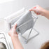 Countertop Dishcloth Drying Rack, 4 Arms Lightweight Space Saving Compact Dish Rag Cloth Holder Foldable for Kitchen (Light Grey)...