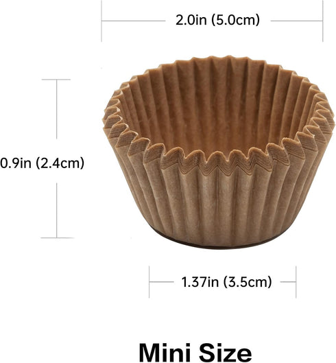 Non-Stick 400pcs Mini Cupcake Liners for Baking, Natural parchment mini muffin liners for Mini Muffin Pan, Mini Cupcake Pan, Food Grade,Non Stick,...