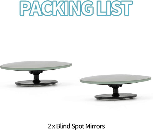 Blind Spot Mirror - PSLER 2" Round Frameless Convex Car Side Mirror, 360° Wide Angle Side View Mirror Accessories with Self Adhesive Back for Car ...