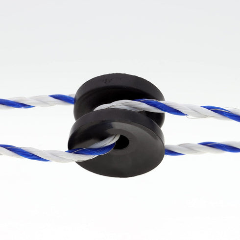 20Pcs Black Circular Ring Corner Post Electric Fence Insulator, Polyrope Insulator for Electric Fence Wire...