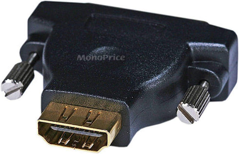 Monoprice DVI-D Dual Link M1-D(P&D) Male to HDMI Female Adapter - Gold Plated, Black...