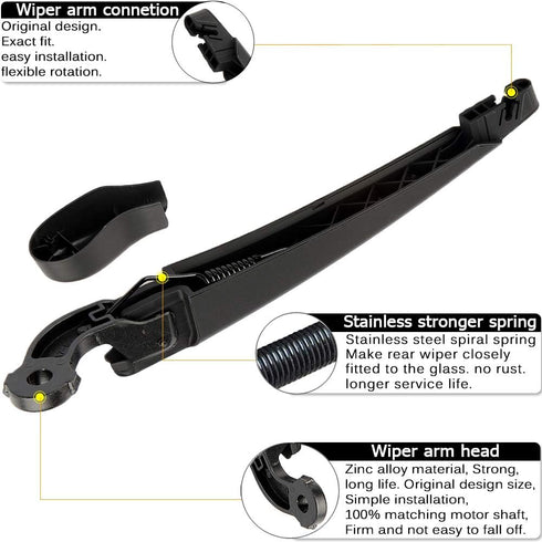 AUTOBOO Replacement For Focus 2012-2015 2016 2017 2018 Rear Windshield Wiper Blade Arm Set-Factory OE Style CV6Z17526C...