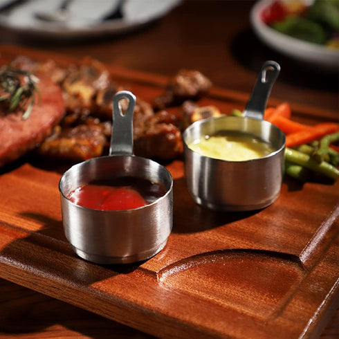 100ml 1pc Handle Sauce Pan, Mini Sauce Pan with Hanging Hole, Handle Sauce Pot Multi-purpose Corrosion-resistant 304 Stainless Steel Measuring Cup...