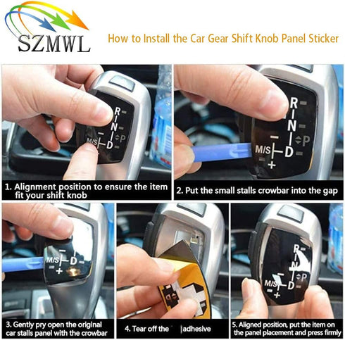 Long Car Gear Sticker Shift Knob Panel Cover for BMW Models X1 X3 X5 X6 F01 F10 F30 F35 F18 GT 1 3 5 6 7 Type (Long)...