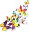 Somotersea 24PCS 3D Butterfly Wall Decal Removable Refrigerator Magnets Stickers Decor for Kids Room Decoration Home and Bedroom Art Mural Rainbow...