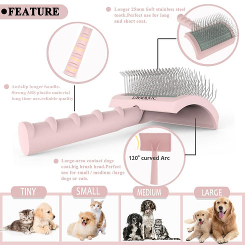 Slicker Brush for Dogs with Super Denser Soft Long Pin Slicker Dog Brush for Thick and Long Fur Doodle Brush for Grooming Fluff,Shedding Tangles.G...
