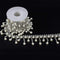 Jerler 1 Yard Crystal Rhinestone Trim Chain, Inlaid Pearl Beaded for DIY Decoration and Bridal Embellishments, Ideal for Wedding Party (Long Tasse...