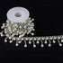 Jerler 1 Yard Crystal Rhinestone Trim Chain, Inlaid Pearl Beaded for DIY Decoration and Bridal Embellishments, Ideal for Wedding Party (Long Tasse...
