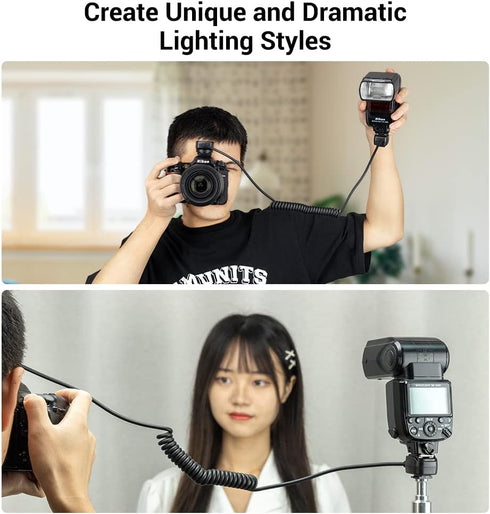 Flash TTL Cord JJC Off-Camera Flash Hot Shoe Cord for Canon R5 R6 RP R T8i T7 T7i T6 T6i T6s T5 T5i SL3 SL2 90D 80D 77D 6D Mark II 5D Mark IV M50 ...