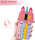 for TracFone Blu View 4 Case Fidget Toys Phone Case Push Pop Bubble Stress-relief Full Body Protection Shockproof Silicone Case with Lanyard for T...