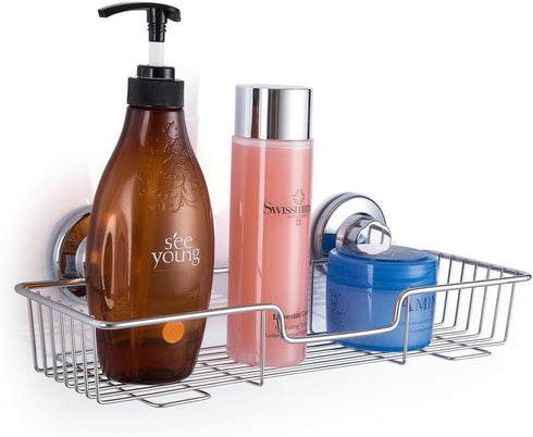iPEGTOP Strong Suction Cup Shower Caddy Bath Shelf Storage with 4 Side Hooks, Combo Organizer Basket for Shampoo, Conditioner, Soap, Razor Bathroo...
