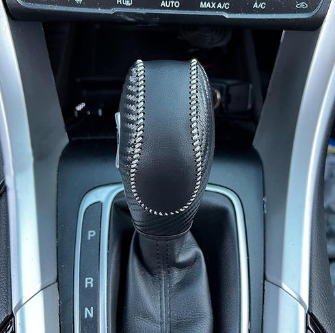 PU Carbon Fiber Gear Shift Knob Cover for Ford Focus 2012 2013 2014 2015 2016/ Ford Fiesta 2014 2015 2016 / Ford Fusion S,Ford Fusion SE 2013 2014...