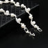 JSEA Womens 4mm Faux Pearl Wave Link Bracelet Silver Tone Rhinestone Bracelets Ladies...