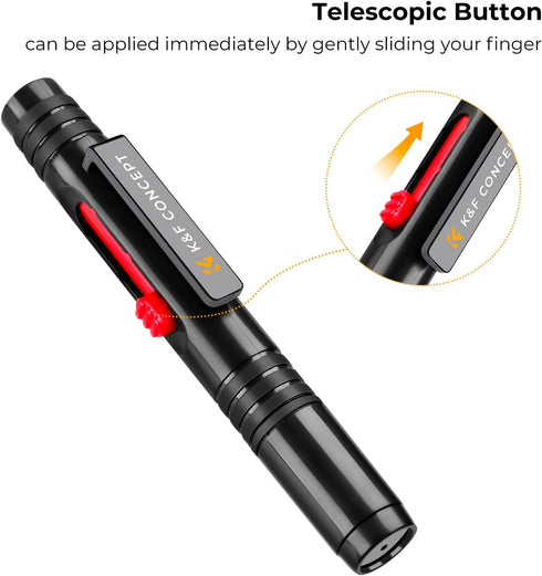 K&F Concept Lens Cleaning Pen with Soft Brush, Double-Sided Carbon Head for Camera Lens, Optical Lens, Glasses, Cosmos/Valve Index /PS4 PS5 VR Hea...