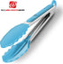 Set of 2 Kitchen Tongs, Premium Stainless Steel Locking 9-Inch & 12-Inch Silicone Grilling Barbeque Cooking Food Tong, Blue...