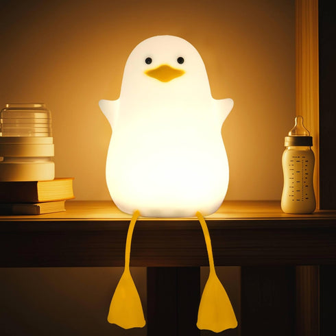 Attivolife Duck Night Light for Kids, Cute Animal Silicone Lamp Touch Control + Dimmable + Timer, USB Rechargeable LED Feeding, Bedside Bedroom De...
