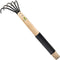 Garden Rake with Ergonomic Wooden Handle for Firm Grip, Military Grade Steel Gardeners Tine Cultivator Wood Japanese Ninja Claw Rake for Perfect P...