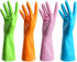 4 Pair Waterproof Reusable Dishwashing Nitrile Gloves for Car-washing Laundry Household Cleaning Medium...