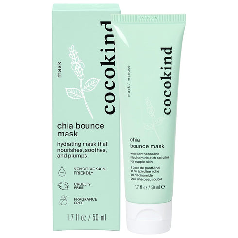 Cocokind Chia Bounce Mask, Hydrating Face Mask, Overnight Face Mask and Gel Moisturizer, With Chia Seeds, Panthenol, Niacinamide and Hyaluronic Ac...