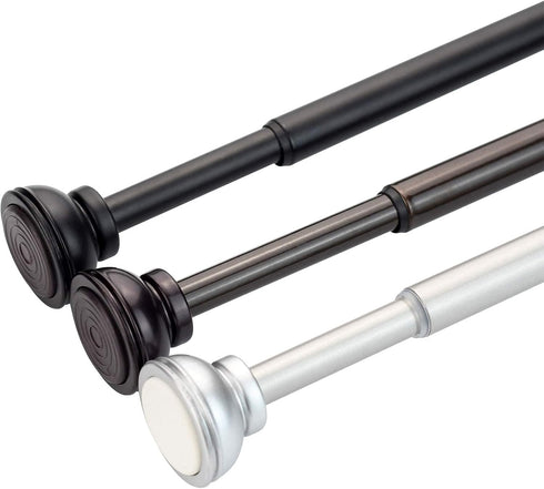 KXLIFE 2 Pack Spring Tension Curtain Rod, 1/2-inch Decorative Tension Drapery Rod for Window, Nickle, (36-60 Inches)...
