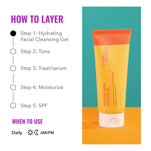 Good Molecules Hydrating Facial Cleansing Gel - Face Wash with Rosewater and Pineapple - Skincare for Face, Brighten, Cleanse and Moisturize...