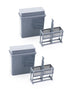 QWORK Microscope Slides Staining Jar and Rack, 2 Pcs 24-Slots, Grey...