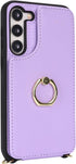 for Samsung Galaxy S22 Case with Card Holder and Strap for Women,Crossbody Lanyard,Ring Stand,Snap Clasp,Phone Wallet Cases 6.1 inch(Purple)......