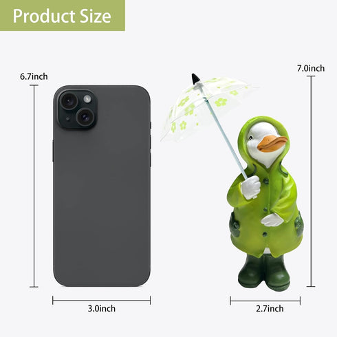 Duck Statue for Holding Umbrella Home Decor Resin Sculptured Hand Painted Figurine Creative Craft Cute Decoration Gift for Kids Womens Decorative ...