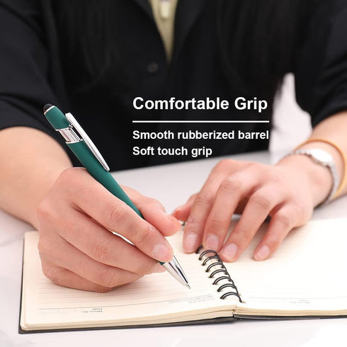 20Pcs Ballpoint Pen with Stylus Tip, Soft Touch Click Metal Pen, Metal Stylus Pen for Touch Screens, 1.0 mm Black Ink (Mixed Color)......