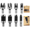 Homaisson 8 Pcs Wood Plug Cutters, 1/4, 3/8, 1/2, 5/8 Drill Bit Set with Wooden Box, Straight and Tapered Cutting Tools for Woodworking, Carbon St...