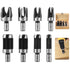 Homaisson 8 Pcs Wood Plug Cutters, 1/4, 3/8, 1/2, 5/8 Drill Bit Set with Wooden Box, Straight and Tapered Cutting Tools for Woodworking, Carbon St...