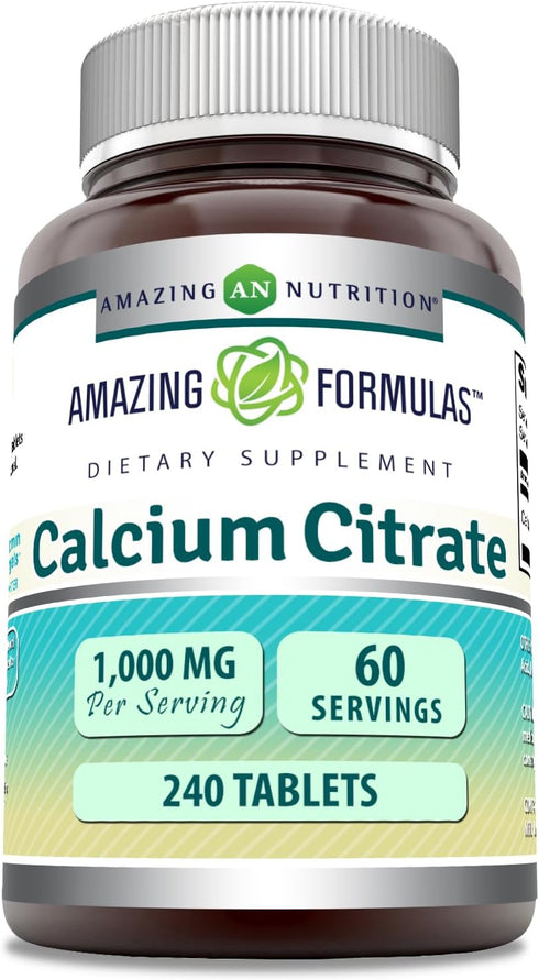 Amazing Formulas Calcium Citrate Supplement | 1000 Mg | 240 Tablets | Non-GMO | Gluten Free | Made in USA...