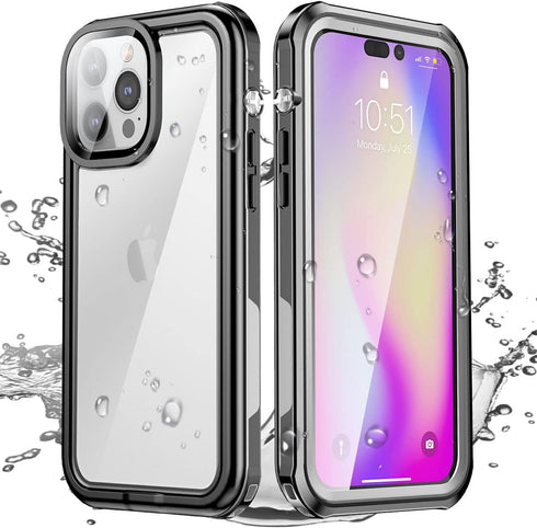 AICase for iPhone 14 Pro Case Waterproof, Clear Water Proof Shockproof Dustproof Snowproof Full Body Rugged Transparent Underwater Phone Case for ...