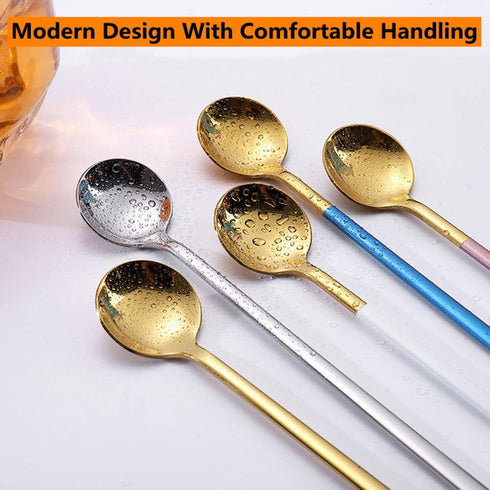 10 Pack Espresso Spoons,Silver Stainless Steel Mini Teaspoons Set for Coffee Sugar Dessert Cake Ice Cream Soup Antipasto Cappuccino,5.3 Inch (Silv...