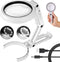 30X 10X Magnifying Glass with Light and Stand, Foldable Handheld Magnifying Glass & 2 Level Dimmable for Macular Degeneration, Seniors Reading, Cl...