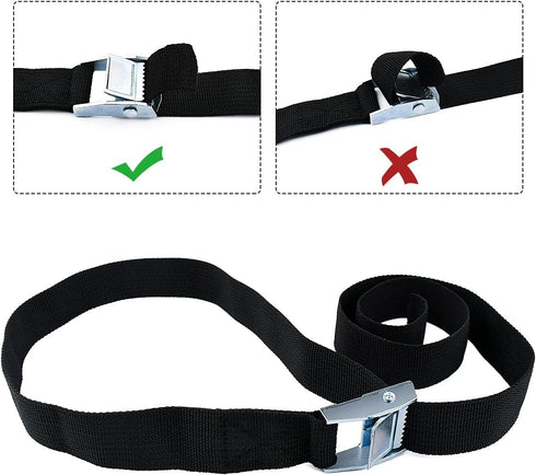 2PCS Lashing Straps with Buckles Adjustable, Up to 600lbs,Tie Down Straps for Motorcycle, Cargo, Trucks,Trailer,Luggage (1" x 3.3')...