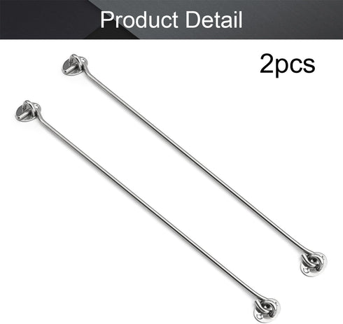 MroMax 2Pcs Cabin Hook and Eye Latch 16" Window Privacy Swivel Hooks Stainless Steel 400mm Gate Door Latches for Home Cabinet Window Kitchen Slidi...