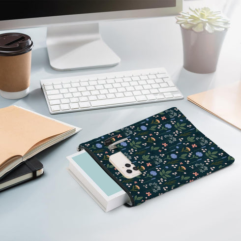 Wildflower Pattern Book Lovers Gifts Waterproof Book Sleeve Book Pouch Book Protector with Zipper and Front Pocket BookCover Case for Women Girl R...