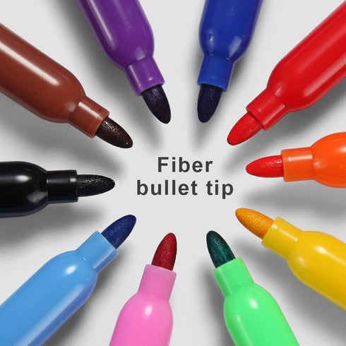 Volcanics Dry Erase Markers Low Odor Fine Whiteboard Markers Thin Box of 30, 10 Colors...