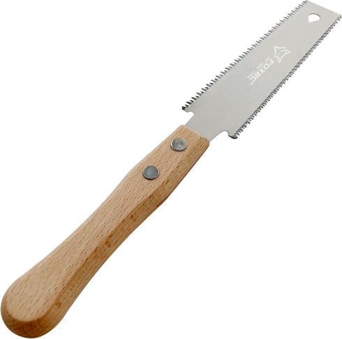 FOXBC Japanese Hand Saw Flush Cut Small Pull Saw Double-Edged Flexible for Woodworking Trim Saw...
