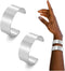 BOMAIL 2PCS Cuff Bangle Bracelets for Women - 14k Gold Plated Adjustable Open Statement Wide Bangles Gold Sliver Wrist Cuff Wrap Bracelets Jewelry...