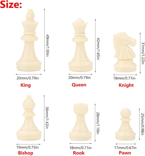 Standard Chess Pieces, International 32 Standard Chess Game Pieces Set Chess Pieces Replacement Tournament Chessmen Replacement Pieces Gift Intera...