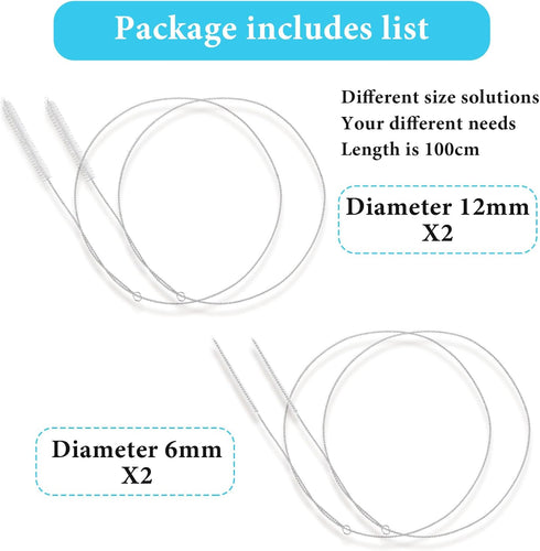 4PCS Straw Cleaners 40 Inches Straw Cleaner Brush Extra Long, Slim Wire Sink Drain Brush for Straw, Kegerator, Feeding Tube, Siphon Hose, Sunroof ...