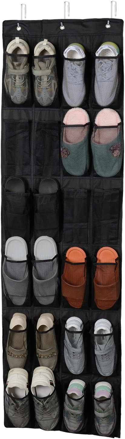 Amazon Basics Over the Door Organizer with 24 Pockets - Black...