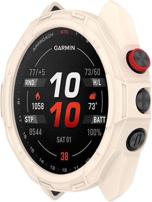 3 Pack/Set Protective Cases Intended for Approach S70 Watch Cases Acceassories Compatible with Garmin Approach S70 Smartwatch (Black,Green,Beige, ...