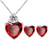 Uloveido Red Crystal Heart Necklace and Earrings Wedding Jewelry Set for Women BME53...