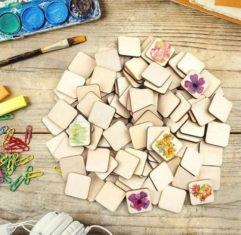 Natural Pine Wood MDF Board Square - Smooth Surface for Painting and Decorating, Ideal for DIY Crafts and Home Decor Projects (3 Inches, 4)...